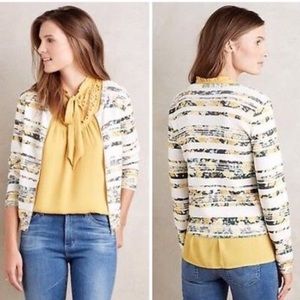 Anthropologie Moth striped floral cardigan